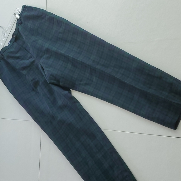 PENDLETON Wool Plaid Green Navy Blue Tartan Pants Size 18 - Picture 4 of 8